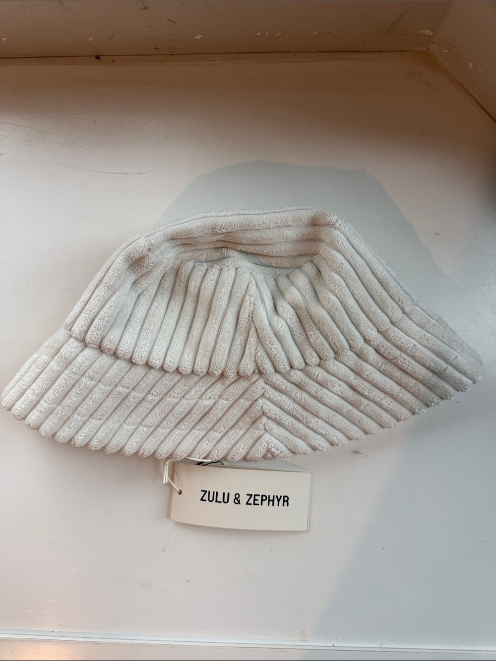 Zulu & Zephyr Ivory Ribbed Bucket Hat
